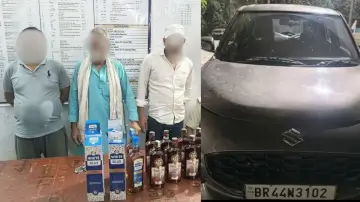 बक्सर: नया भोजपुर थाना पुलिस की बड़ी कार्रवाई, कार से 13.8 लीटर विदेशी शराब जब्त, तीन तस्कर गिरफ्तार