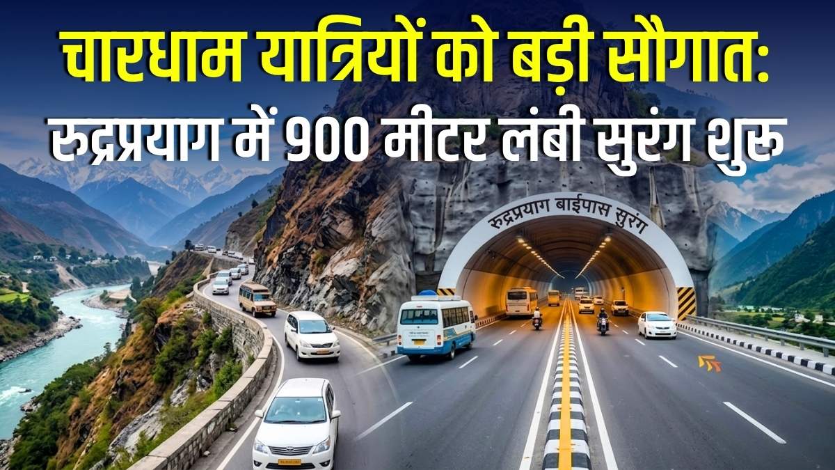 चारधाम यात्रियों को बड़ी सौगात: रुद्रप्रयाग में 900 मीटर लंबी सुरंग शुरू, अब मिनटों में तय होगा घंटों का सफर