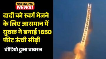 दादी को स्वर्ग भेजने के लिए आसमान में युवक ने बनाई 1650 फीट ऊंची सीढ़ी, वीडियो हुआ वायरल