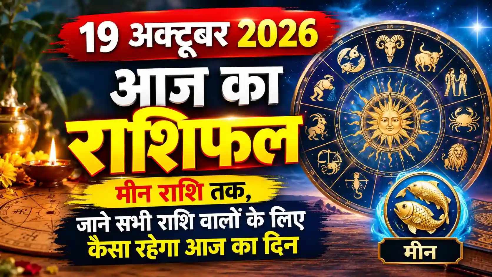 19 अक्टूबर 2026: आज का राशिफल: मीन राशि तक, जाने सभी राशि वालों के लिए कैसा रहेगा आज का दिन