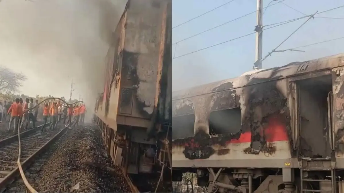 त्रिवेंद्रम-दिल्ली राजधानी एक्सप्रेस के AC कोच में रतलाम के पास भीषण आग लगी। दिल्ली-मुंबई रूट की 24 ट्रेनें प्रभावित