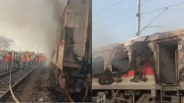त्रिवेंद्रम-दिल्ली राजधानी एक्सप्रेस के AC कोच में रतलाम के पास भीषण आग लगी। दिल्ली-मुंबई रूट की 24 ट्रेनें प्रभावित