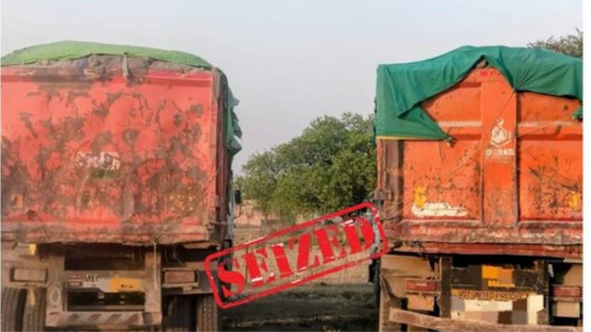 औरंगाबाद पुलिस की बड़ी कार्रवाई: ओवरलोडिंग के खिलाफ चला डंडा, राख से लदे दो हाईवा जप्त