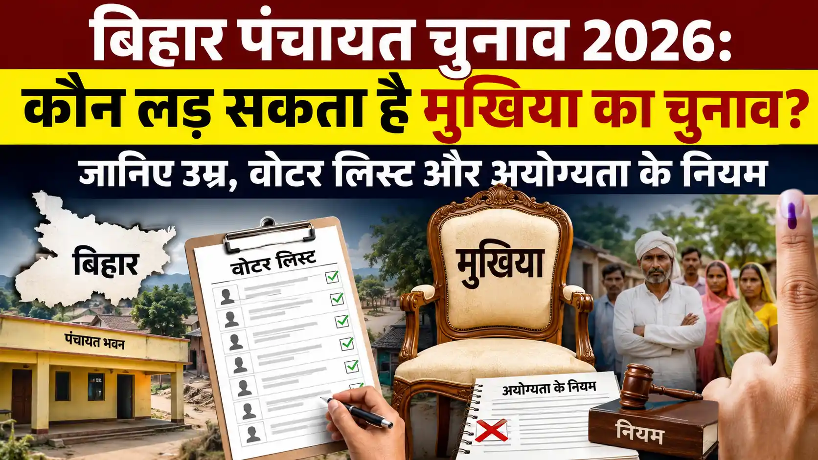 बिहार पंचायत चुनाव 2026: कौन लड़ सकता है मुखिया का चुनाव? जानिए उम्र, वोटर लिस्ट और अयोग्यता के नियम