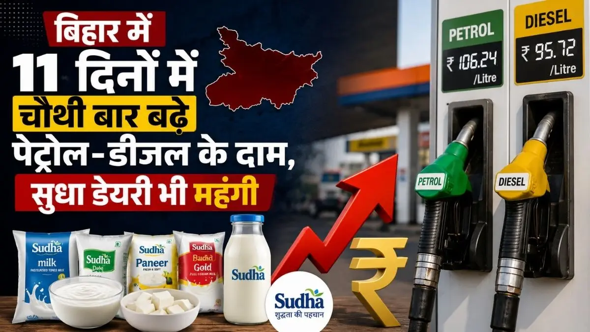 Bihar Petrol Diesel Price: बिहार में 11 दिनों में चौथी बार बढ़े पेट्रोल-डीजल के दाम, सुधा डेयरी भी महंगी
