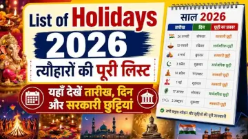 List of Holidays 2026: त्यौहारों की पूरी लिस्ट, यहाँ देखें तारीख, दिन और सरकारी छुट्टियां