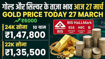 Gold, Silver Price Today 27 March 2026: सोने की कीमतों में फिर लगी आग, चांदी भी रिकॉर्ड स्तर पर; चेक करें दिल्ली-नोएडा और पटना के ताज़ा रेट