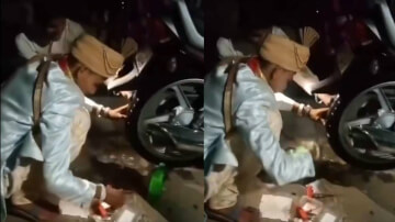 इंसानियत की मिसाल: बारात छोड़ बीच सड़क पर बाइक ठीक करने लगा दूल्हा, वजह जानकर आप भी करेंगे सलाम