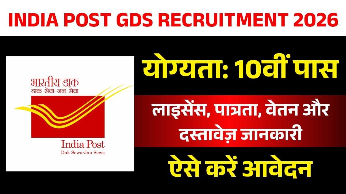 India Post GDS Recruitment 2026: Apply Online, Important Dates & Documents Required