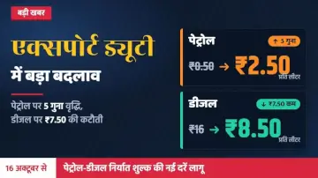 पेट्रोल पर ₹2.50 और डीजल पर ₹8.50 प्रति लीटर एक्सपोर्ट ड्यूटी, जानें क्या हुआ बदलाव