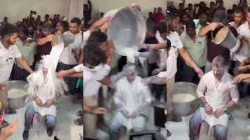 RJD के उम्मीदवार Khesari Lal Yadav को छपरा में लोगों ने दूध से नहलाया वीडियो हो रहा है वायरल