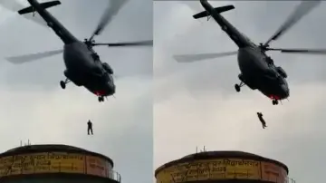 पानी की टंकी पर 15 घंटे फंसे रहे दो बच्चे, भारतीय वायुसेना ने हेलीकॉप्टर से किया सुरक्षित रेस्क्यू