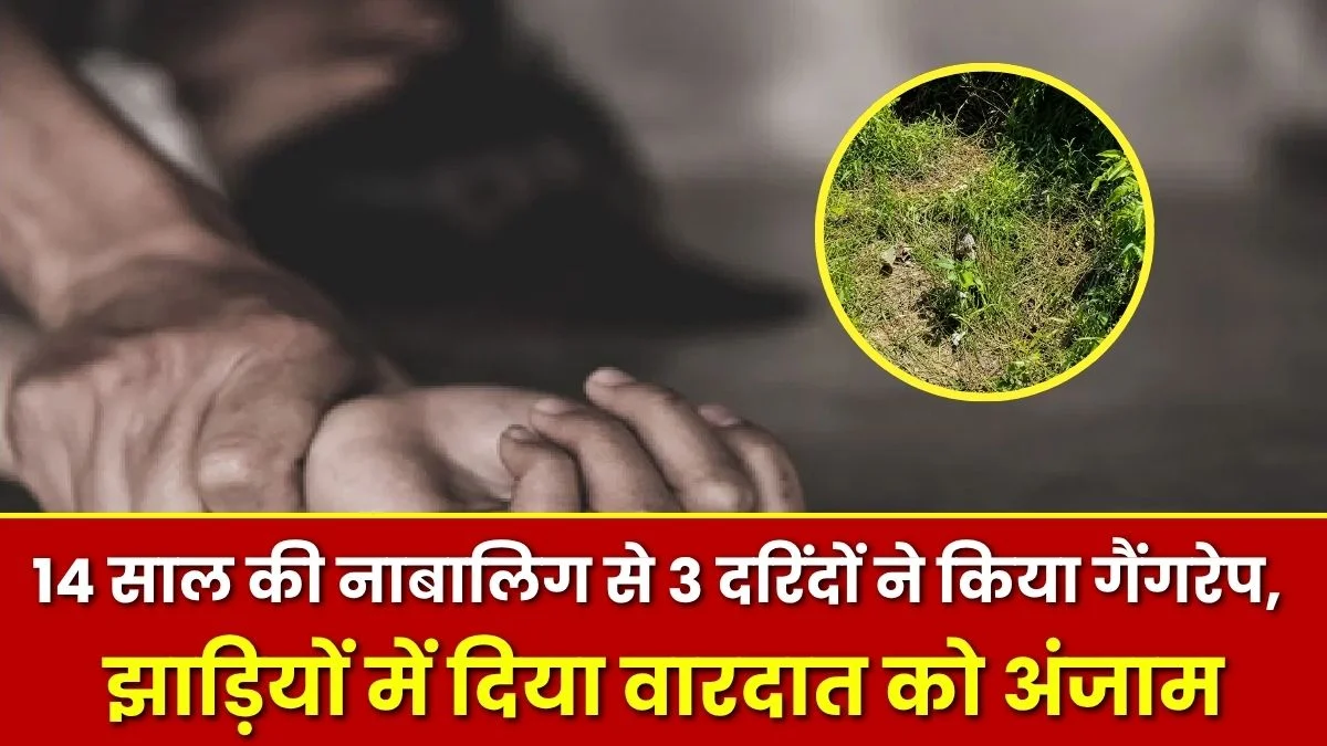 14 साल की नाबालिग से 3 दरिंदों ने किया सामूहिक दुष्कर्म, झाड़ियों में दिया वारदात को अंजाम