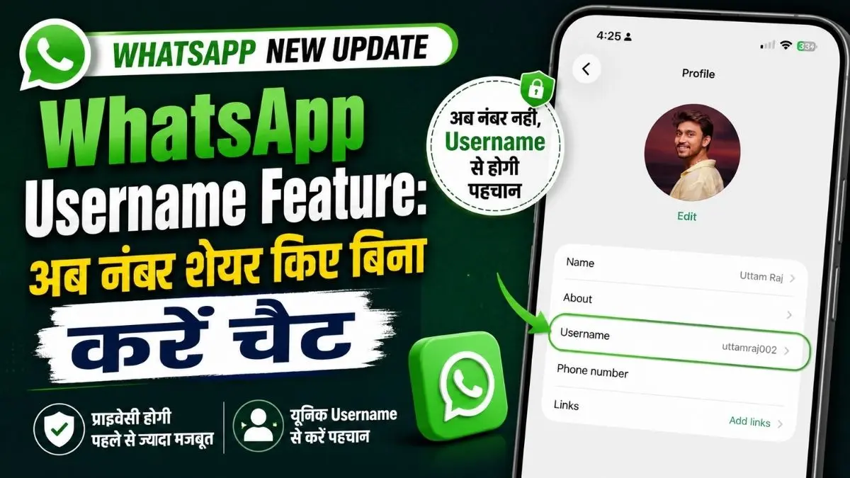 WhatsApp Username Feature: अब नंबर शेयर किए बिना करें चैट, Meta का नया प्राइवेसी अपडेट 